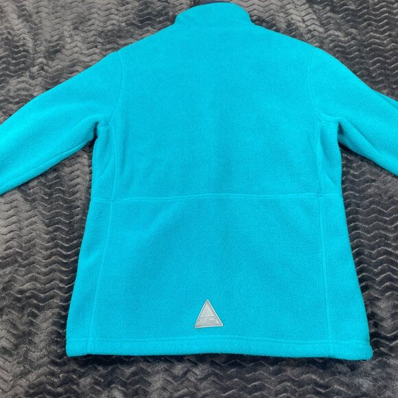 L.L.Bean Womens Full-Zip Turquoise Fleece Jacket Size L 14-16 Lightweight Warm O - Picture 4 of 10